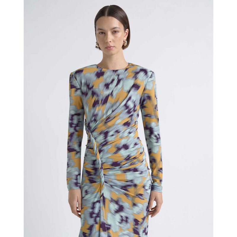 Cue Blurred Floral Twist Midi Dress image number 3